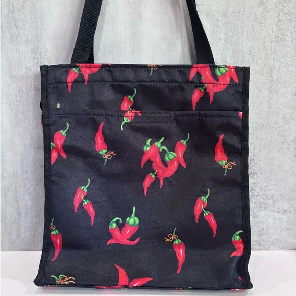 Handbags - NWOT Black Purse Tote Handbag & Wallet Coin Purse With Red Chili Pepper Design